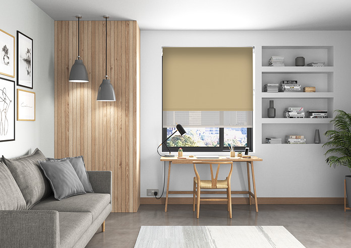 Rimini (Blackout), Mocha & Texen Truffle - Double Roller Blind - Image 5